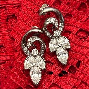 Elegant Silver Crystal Earrings